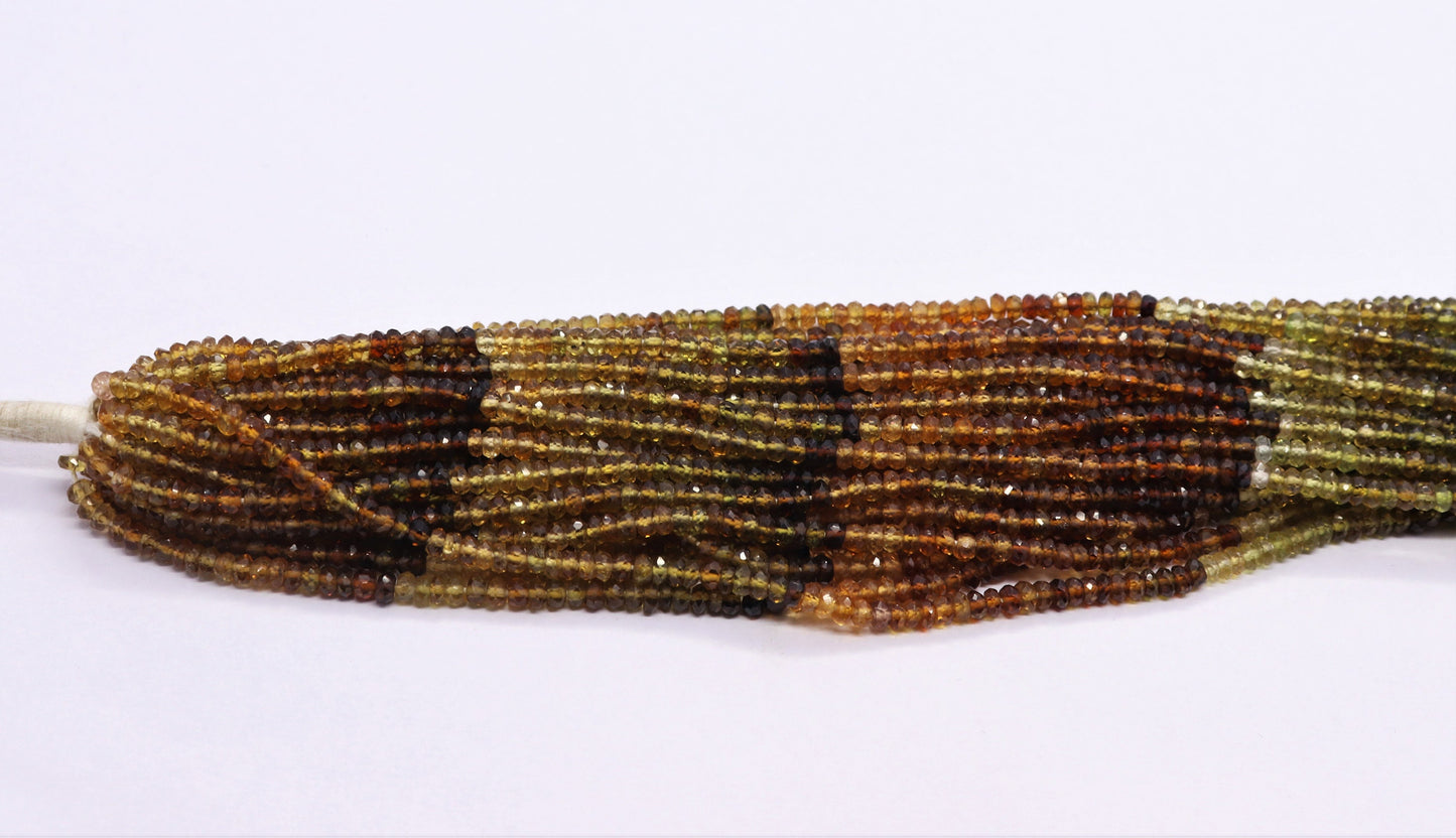 AAA Petro Tourmaline Faceted Rondelle Beads, Natural 3MM Petro Tourmaline Rondelle Bead, 13” Tourmaline Gemstone Beads