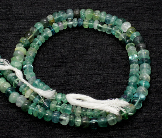 Green Fluorite Smooth Rondelle Beads Shaded Green Fluorite Beads Natural Fluorite Rondelle Beads for Designer Jewelry Necklace Making Craft