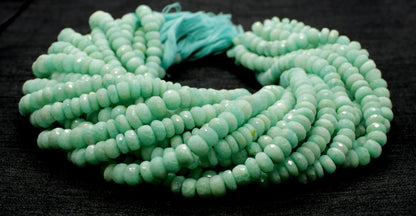 Amazonite Faceted Rondelle Beads Natural Amazonite Rondelle Faceted 7-8 MM Amazonite Beads for Designer Jewelry Necklace Bracelet Earrings