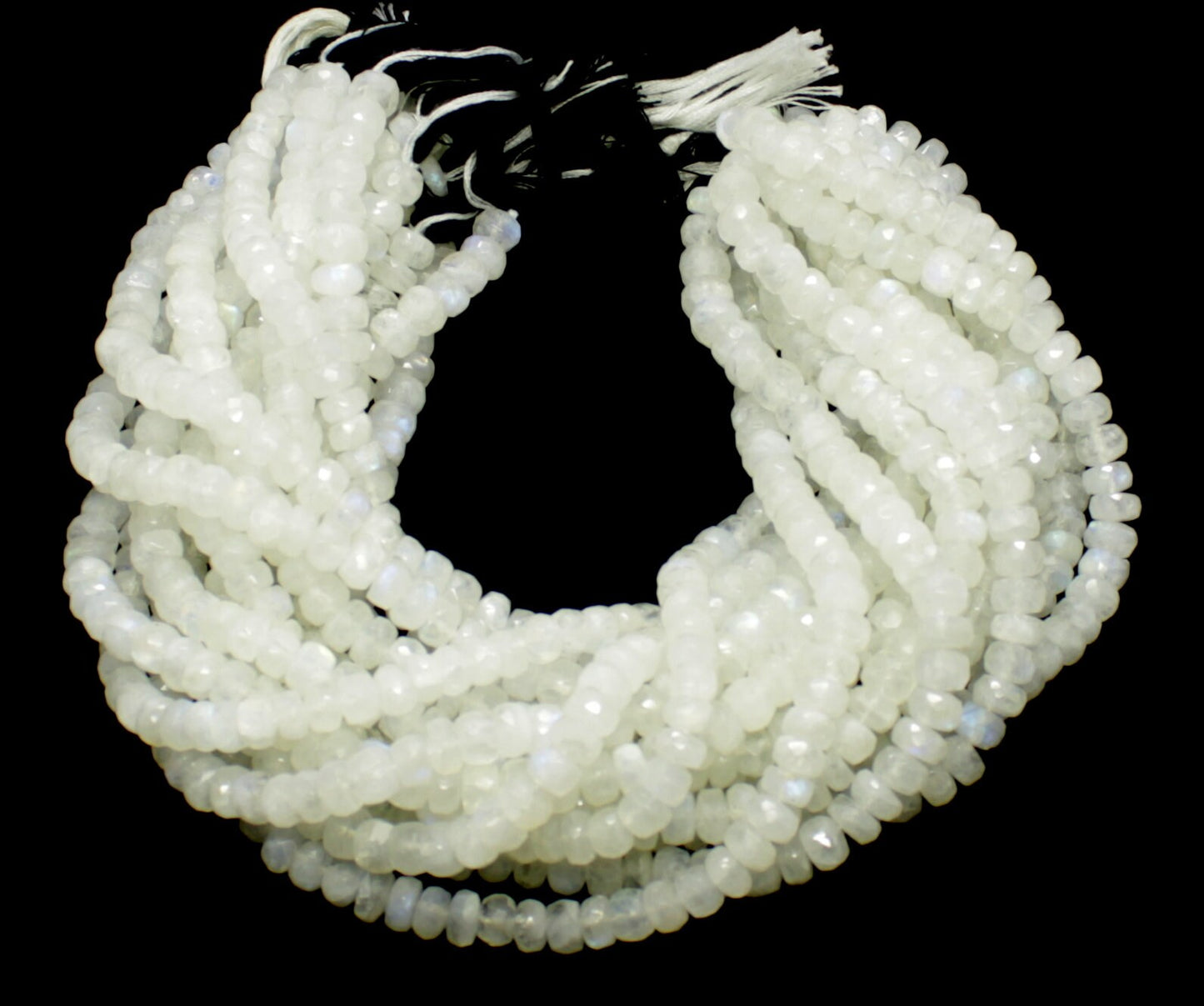 White Rainbow Faceted Rondelle Beads Natural White Rainbow Rondelle Beads Faceted White Rainbow Beads for Handmade Jewelry Making Craft