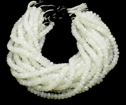 White Rainbow Faceted Rondelle Beads Natural White Rainbow Rondelle Beads Faceted White Rainbow Beads for Handmade Jewelry Making Craft