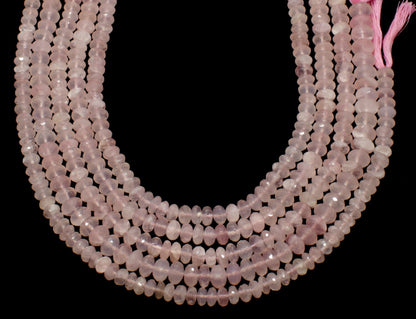 Rose Quartz Faceted Rondelle Beads Natural Rose Quartz Rondelle Beads Faceted Rose Quartz Beads for Designer Jewelry Making Craft