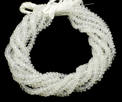 Crystal Faceted Rondelle Beads Natural Crystal Rondelle Beads Faceted Crystal Beads for Handmade Designer Jewelry Necklace & Bracelet Making