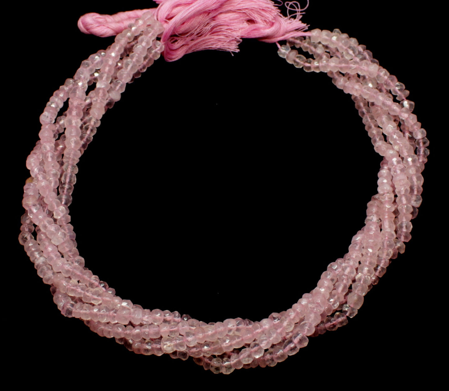 Rose Quartz Faceted Rondelle Beads Natural Rose Quartz Rondelle Beads Faceted Rose Quartz Beads for Handmade Jewelry Making Craft