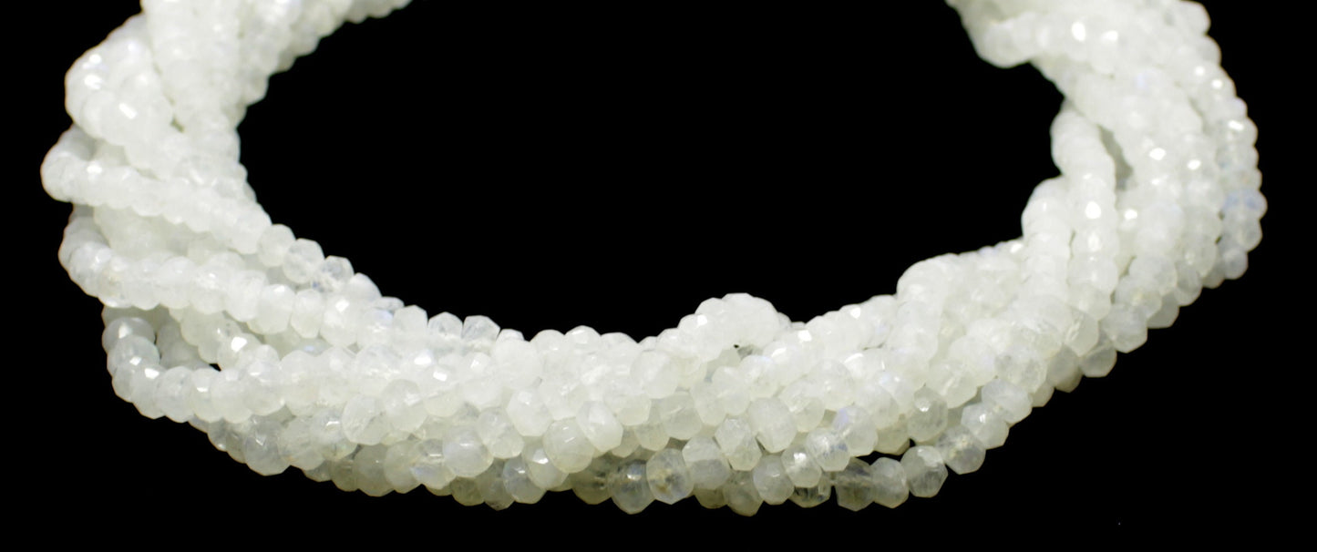 White Rainbow Faceted Rondelle Beads Natural White Rainbow Rondelle Beads Faceted White Rainbow Beads for Jewelry Bracelet Making Craft