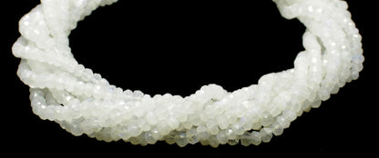 White Rainbow Faceted Rondelle Beads Natural White Rainbow Rondelle Beads Faceted White Rainbow Beads for Jewelry Bracelet Making Craft