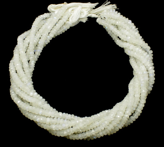 White Rainbow Faceted Rondelle Beads Natural White Rainbow Rondelle Beads Faceted White Rainbow Beads for Jewelry Necklace Making Craft