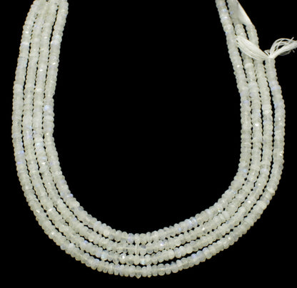 White Rainbow Faceted Rondelle Beads Natural White Rainbow Rondelle Beads Faceted White Rainbow Beads for Jewelry Necklace Making Craft
