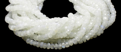 White Rainbow Faceted Rondelle Beads Natural White Rainbow Rondelle Beads Faceted White Rainbow Beads for Handmade Jewelry Making Craft