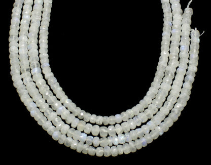 White Rainbow Faceted Rondelle Beads Natural White Rainbow Rondelle Beads Faceted White Rainbow Beads for Handmade Jewelry Making Craft