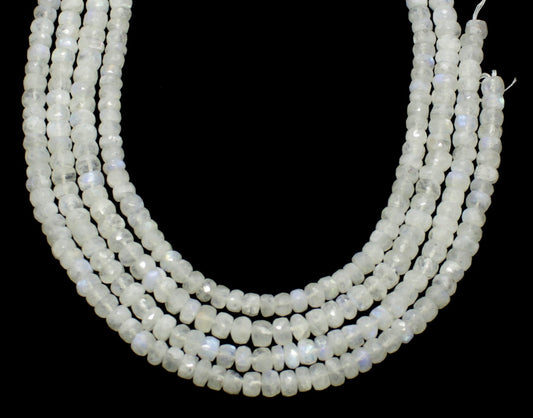 White Rainbow Faceted Rondelle Beads Natural White Rainbow Rondelle Beads Faceted White Rainbow Beads for Handmade Jewelry Making Craft