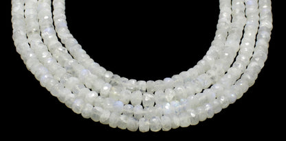 White Rainbow Faceted Rondelle Beads Natural White Rainbow Rondelle Beads Faceted White Rainbow Beads for Handmade Jewelry Making Craft