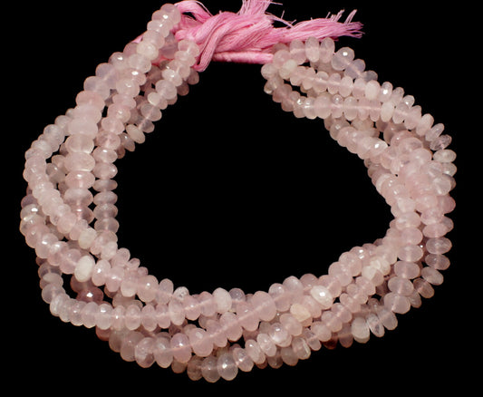 Rose Quartz Faceted Rondelle Beads Natural Rose Quartz Rondelle Beads Faceted Rose Quartz Beads for Designer Jewelry Making Craft
