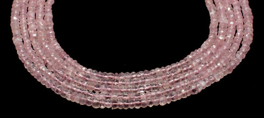 Rose Quartz Faceted Rondelle Beads Natural Rose Quartz Rondelle Beads Faceted Rose Quartz Beads for Handmade Jewelry Making Craft