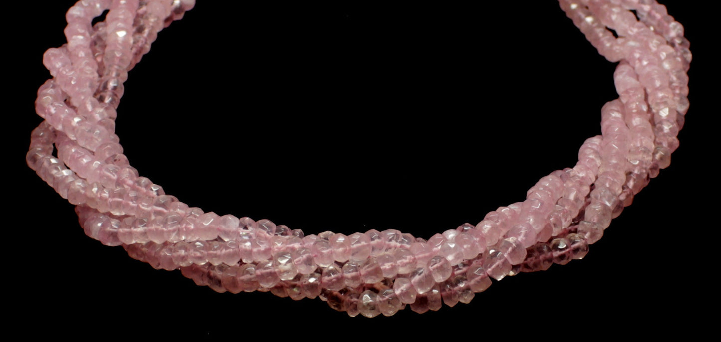 Rose Quartz Faceted Rondelle Beads Natural Rose Quartz Rondelle Beads Faceted Rose Quartz Beads for Handmade Jewelry Making Craft