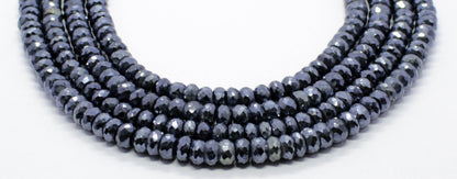 Black Spinal Faceted Rondelle Beads Coated Black Spinal Rondelle Beads Faceted Coated Natural Black Spinal Beads for Jewelry Making Craft