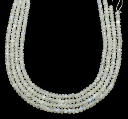 White Rainbow Faceted Rondelle Beads Natural White Rainbow Rondelle Beads Faceted White Rainbow Beads for Jewelry Bracelet Making Craft