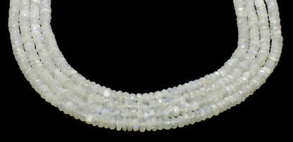 White Rainbow Faceted Rondelle Beads Natural White Rainbow Rondelle Beads Faceted White Rainbow Beads for Jewelry Necklace Making Craft