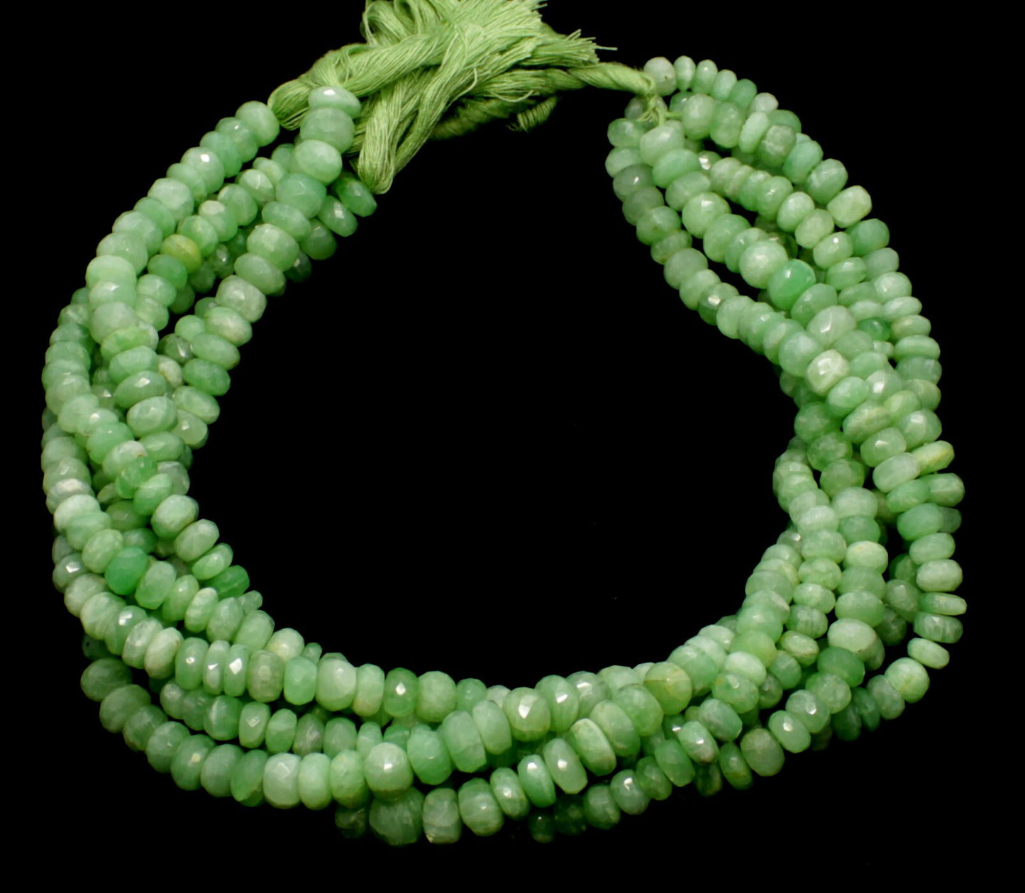 Green Moonstone Faceted Rondelle Beads Natural Green Moonstone Rondelle Beads Faceted Green Moonstone Bead for Designer Jewelry Making Craft