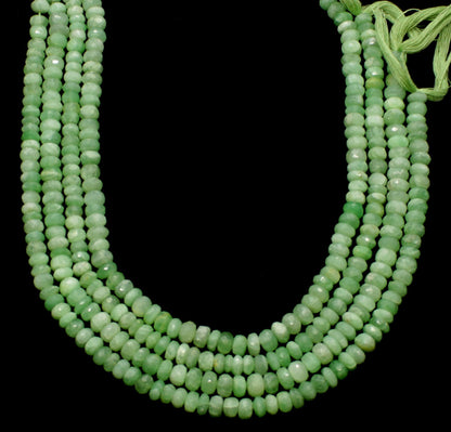 Green Moonstone Faceted Rondelle Beads Natural Green Moonstone Rondelle Beads Faceted Green Moonstone Bead for Designer Jewelry Making Craft