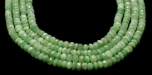Green Moonstone Faceted Rondelle Beads Natural Green Moonstone Rondelle Beads Faceted Green Moonstone Bead for Designer Jewelry Making Craft