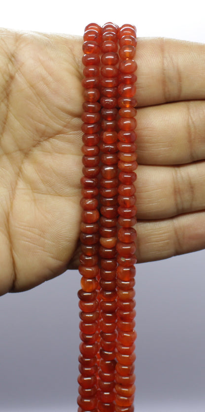 Carnelian Smooth Rondelle Beads Smooth Carnelian Round Beads Carnelian/Caroline Round Beads for Handmade Designer Jewelry Making Craft