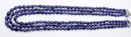 Blue Sapphire Smooth Oval Beads Necklace 5X6 MM - 8x10 MM Bead Excellent Blue Sapphire 19 Inch Strand Blue Sapphire for Jewelry Making Craft