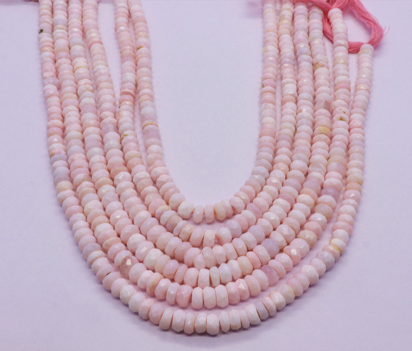 Pink Opal Faceted Rondelle Beads Natural Pink Opal Rondelle Beads Natural Opal Beads 7 MM Opal Rondelle Beads for Designer Jewelry Making