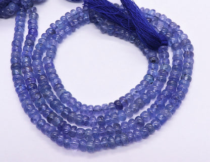 Tanzanite Smooth Rondelle Beads 4MM Natural Tanzanite Rondelle Beads Blue Tanzanite Smooth Rondelle Beads for Designer Jewelry Making Craft