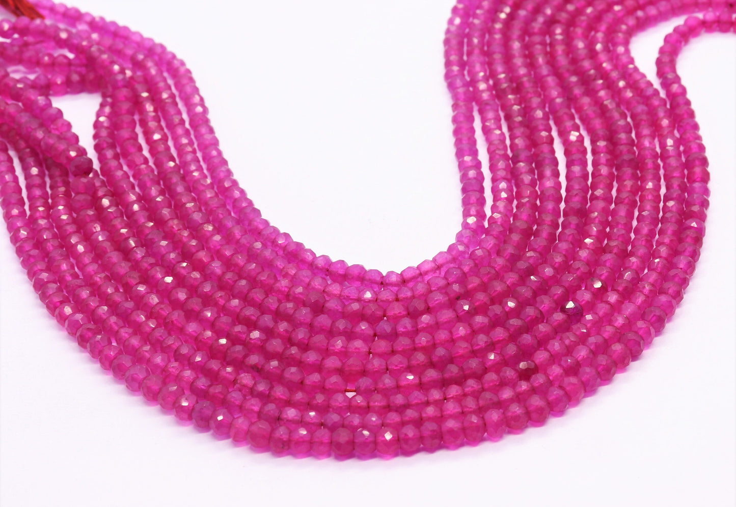 Ruby Quartz Faceted Rondelle Beads Pink Ruby Quartz Rondelle Beads 4-5 MM Ruby Quartz Beads for Handmade Designer Jewelry Making Craft