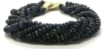 Iolite Faceted Rondelle Beads Dark Blue Iolite Beads Faceted Iolite Rondelle Beads Natural Iolite Beads for Designer Jewelry Making Craft
