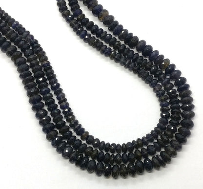 Iolite Faceted Rondelle Beads Dark Blue Iolite Beads Faceted Iolite Rondelle Beads Natural Iolite Beads for Designer Jewelry Making Craft