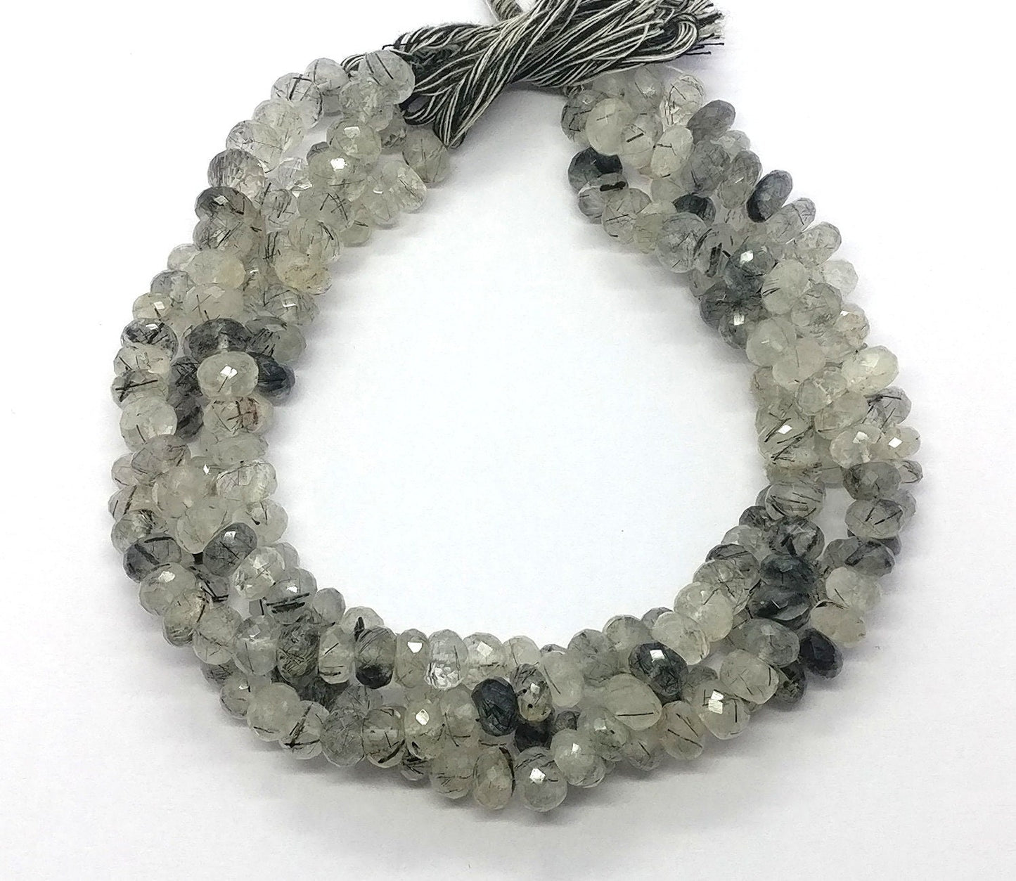 Black Rutile Faceted Rondelle Beads 7.5-8 MM Rutile Rondelle Beads Black Rutile Rondelle Beads for Jewelry Making Craft Gemstone Beads