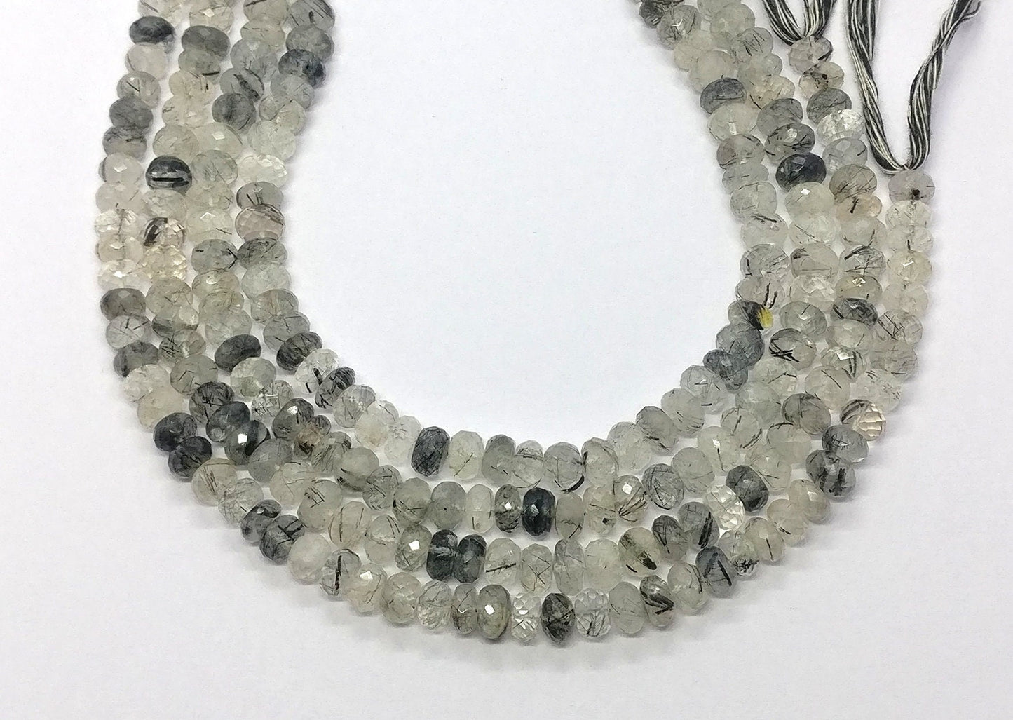 Black Rutile Faceted Rondelle Beads 7.5-8 MM Rutile Rondelle Beads Black Rutile Rondelle Beads for Jewelry Making Craft Gemstone Beads