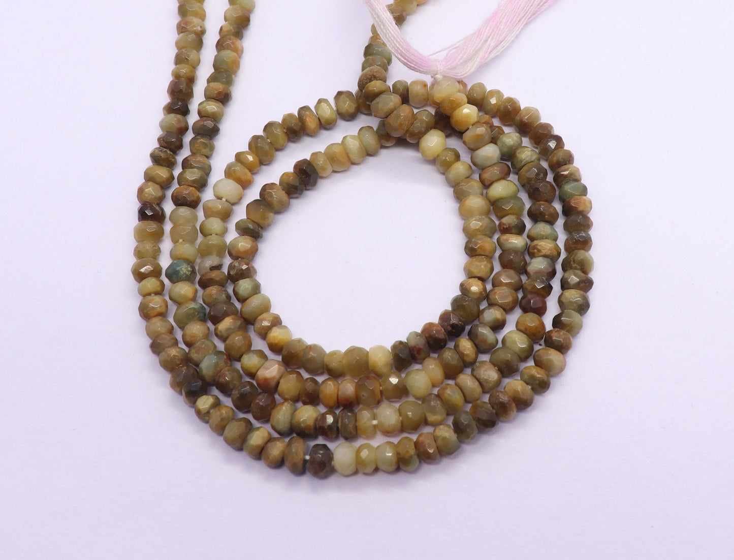 Cat's Eye Faceted Rondelle Beads 4-4.5 MM Natural Cats Eye Rondelle Beads Faceted for Handmade Designer Jewelry Necklace & Bracelet Making