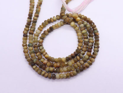 Cat's Eye Faceted Rondelle Beads 4-4.5 MM Natural Cats Eye Rondelle Beads Faceted for Handmade Designer Jewelry Necklace & Bracelet Making