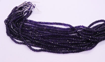 Amethyst Faceted Rondelle Beads African Amethyst Rondelle Beads Natural Faceted Blue Amethyst Rondelle Beads for Jewelry Making Craft