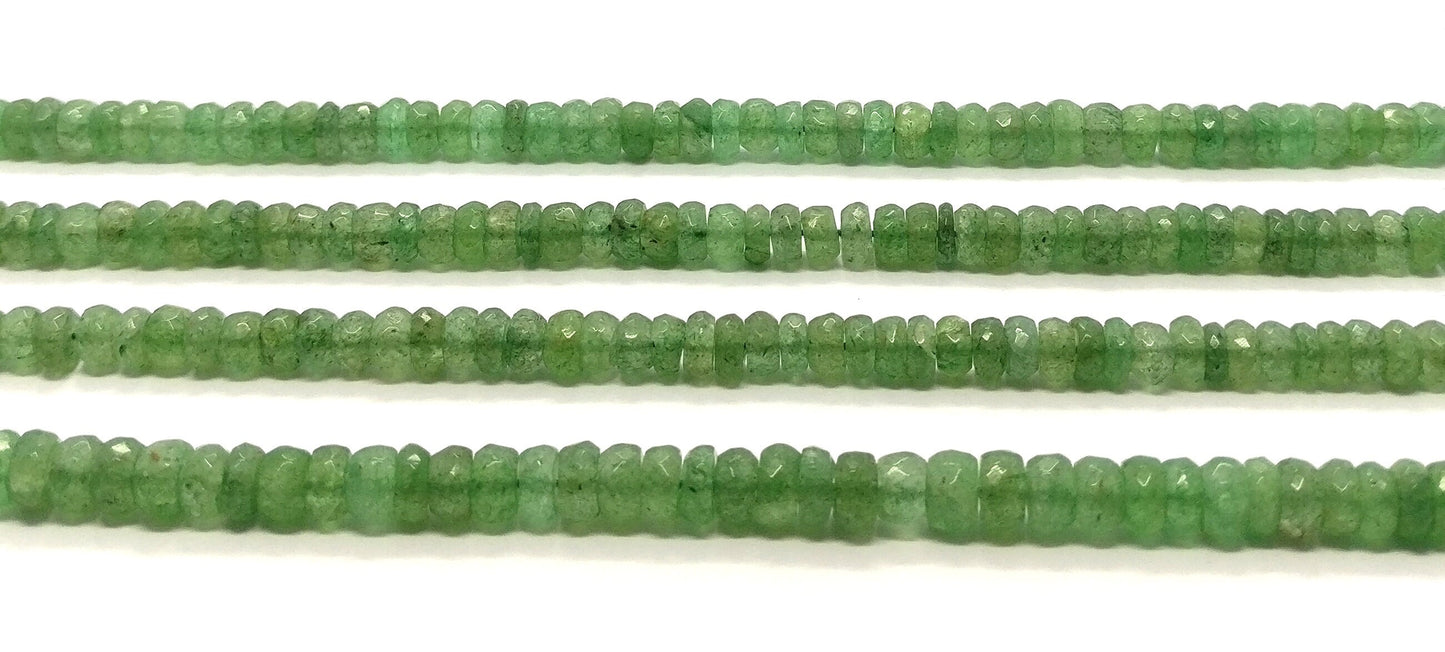 Strawberry Faceted Rondelle Beads Natural Green Strawberry Shaded Rondelle Bead Faceted Green Strawberry Beads Handmade Jewelry Making Craft