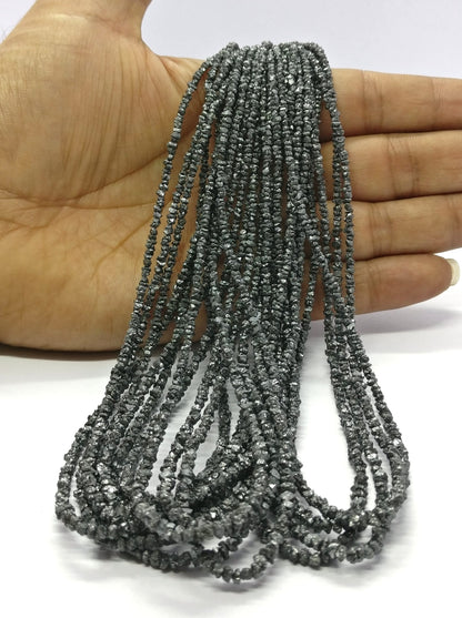 Black Diamond Raw Uncut Beads Natural Black Diamond Beads 2.5-3.5 MM Black Diamond Sparking Raw Uncut Chips Bead for Jewelry Making Necklace