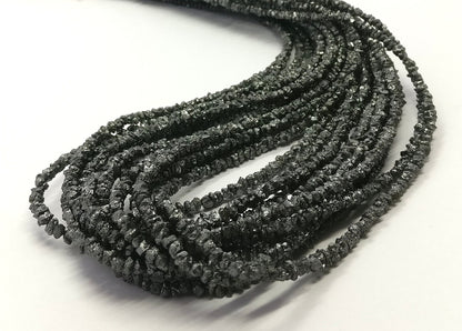 Black Diamond Raw Uncut Beads Natural Black Diamond Beads 2.5-3.5 MM Black Diamond Sparking Raw Uncut Chips Bead for Jewelry Making Necklace