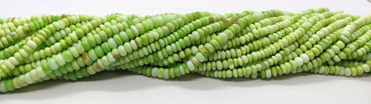 3 Strands Green Opal Rondelle Beads 5-6 MM Green Shaded Opal Smooth Gemstone Rondelle Beads for Handmade Designer Jewelry Craft Bijoux Beads