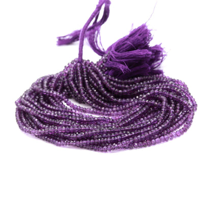 AAA Natural Amethyst Faceted Rondelle Beads 4-5MM Amethyst Gemstone Beads , 13 Inch Blue Amethyst Rondelle Beads | Blue Rondelle Beads