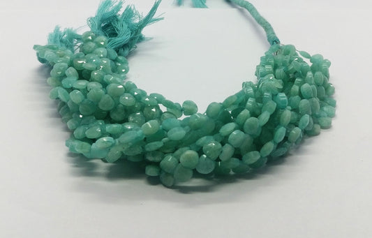 Amazonite Faceted Heart Shape Beads 6 MM Natural Amazonite Beads Faceted Amazonite Briolettes for Designer Handmade Jewelry and Craft Making