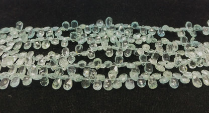 Aquamarine Faceted Pear Shape Beads Natural Aquamarine Pear Shape 5x MM Briolettes for Designer Jewelry Necklace Pendant Earrings Making