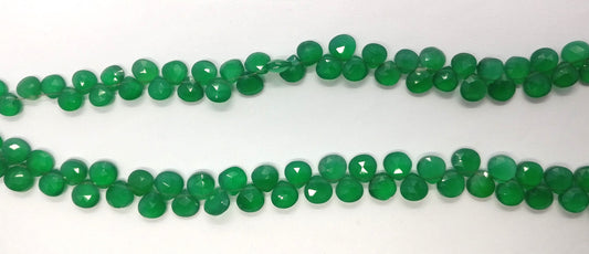 Green Onyx Faceted Heart Shape Beads Natural Green Onyx Heart 8-8.5 MM Briolettes Beads for Handmade Jewelry Designer Necklace Earrings