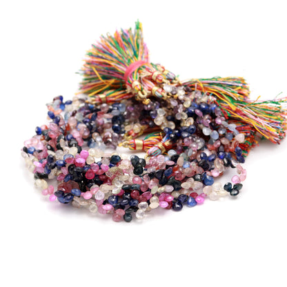 AAA Natural Multi Sapphire Faceted Heart Beads 4-5 MM Natural Multi Sapphire Beads Precious Beads for Designer Jewelry Necklace Making Craft
