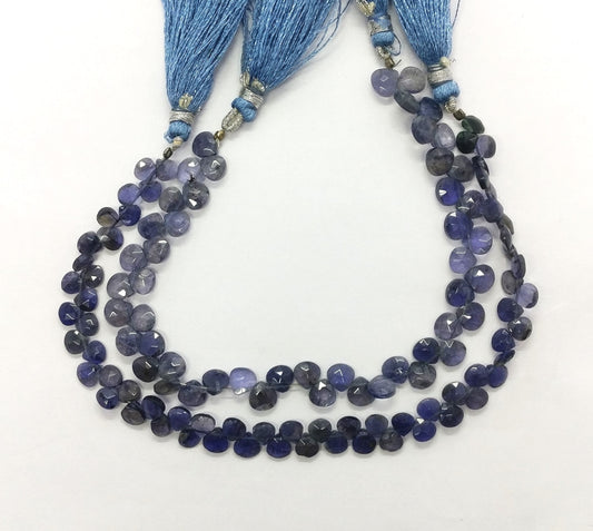Iolite Faceted Heart Shape Beads Natural Iolite Heart Shape 6 MM Faceted Beads Iolite Briolettes for Jewelry Necklace Pendant Craft Making