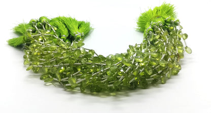 Peridot Pear Beads Natural Deep Green Peridot Briolettes 5x8 MM Faceted Gemstone Beads Peridot for Designer Jewelry Necklace Pendant Making