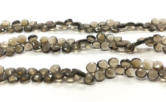 Super Quality Smokey Faceted Heart Beads Natural Smokey Heart Shape 8 MM Briolettes for Designer Handmade Jewelry Necklace Pendant Earrings