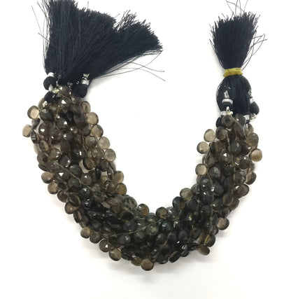Super Quality Smokey Faceted Heart Beads Natural Smokey Heart Shape 8 MM Briolettes for Designer Handmade Jewelry Necklace Pendant Earrings